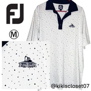 FootJoy Black and White Polka Dot Golf Polo / M